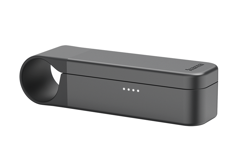 Fully charged charging box with four LEDs on the side