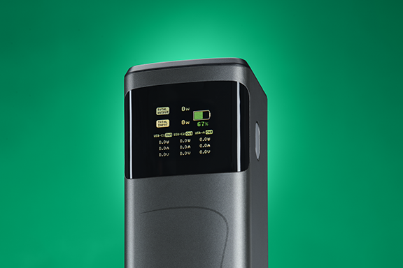 Estación de energía con indicador preciso de batería, capacidad de 20 000 mAh y celdas certificadas.