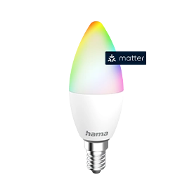 Hama Bombilla LED WLAN inteligente, E14, Matter, 4,9 W, RGBW, Regulable