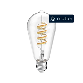Hama Bombilla LED Inteligente,Matter,E27, Retro, Filamento ST64, RGBW, Regulable